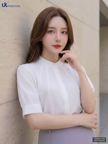 Sơ mi cổ tàu cộc tay mí cổ mềm mát siêu xinh UKSM2512006