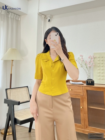 Áo Sơ Mi Cổ Ve Túi Ngực UK Fashion Cao Cấp, Lên Form Đứng Dáng UKSM2306021
