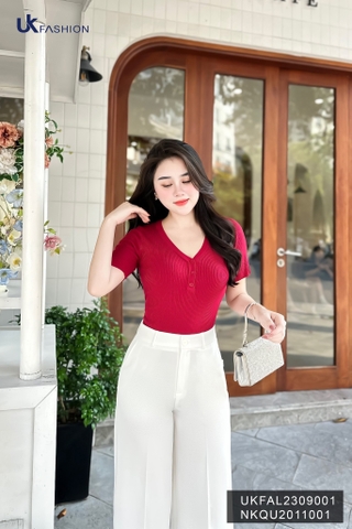 Áo Len Cộc Tay 3 Cúc UK Fashion Trendy UKFAL2309001