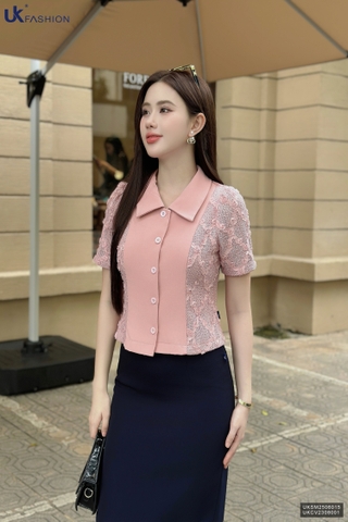 Sơ mi phối ren cục nẹp - vừa đẹp vừa sang UKSM2506015