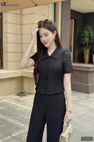 Sơ mi phối ren cục nẹp - vừa đẹp vừa sang UKSM2506015