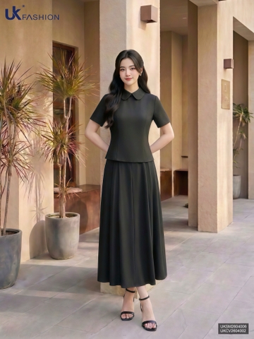 Chân váy Linen kiểu cách giả moi dễ set đồ UKCV2604002