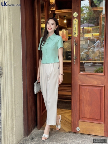 Quần baggy cạp cúc chun sau thoái mái, phù hợp nhiều đối tượng UKQU2504018