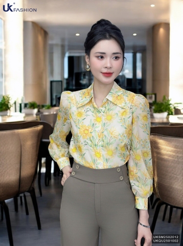Sơ mi hoa cổ đức màu sắc xinh xắn và mát mẻ chào hè UKSM2502012