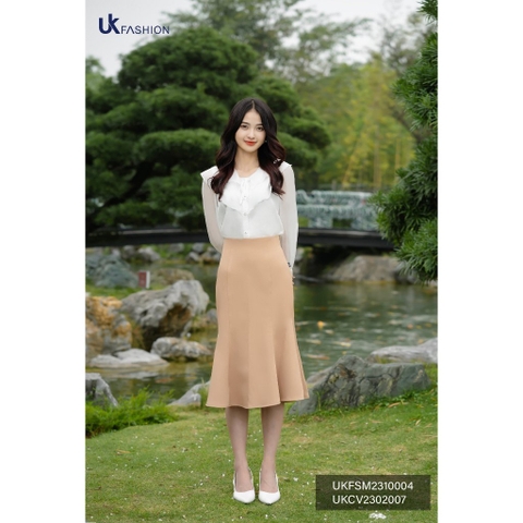 Áo Sơ Mi Tơ Cổ Bèo 2 Tầng UKFSM2310004 NK Fashion Thanh Lịch, Nữ Tính, Công Sở Nữ Style Hàn Quốc, Cao Cấp
