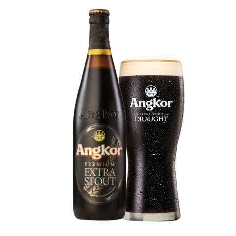 Bia Cambodia Angkor Extra Stout 8% - Chai 330ml - Thùng 24