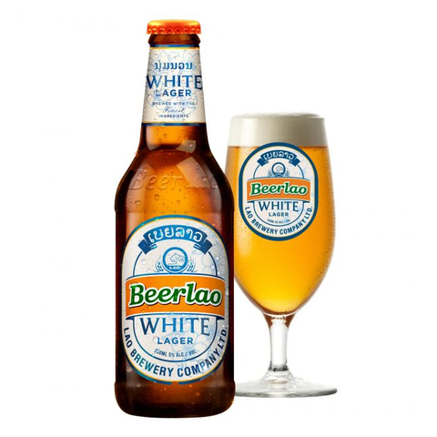 Bia Lào White 5,0% - Chai 330ml - Thùng 24