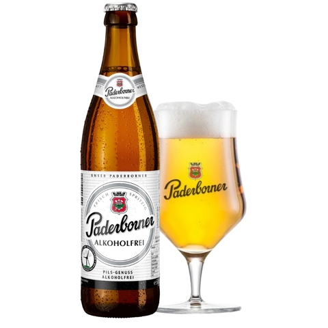 Bia không cồn Đức Paderborner Alkoholfrei 0,0% - Chai 500ml - Thùng 20