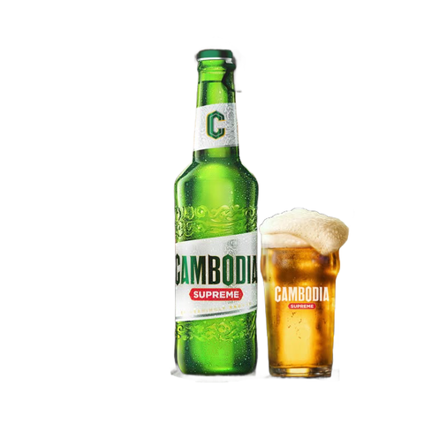 Bia Cambodia Xanh Supereme 4,0% - Chai 330ml - Thùng 24