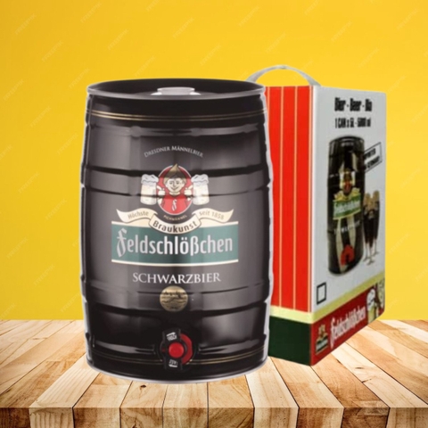 Hộp quà Bia Đức FeldschloBchen Black 5,0% - Bom 5 Lít