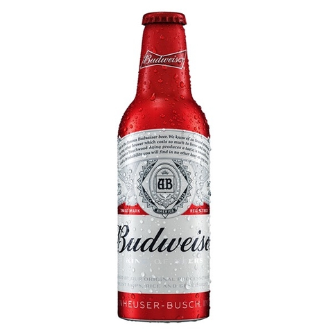 Bia VN Budweiser Aluminium (chai nhôm) 5,0% - Chai 355ml - Thùng 24