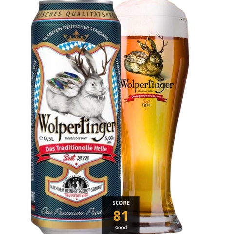 Bia Đức Wolpertinger Hell 4,9% - Lon 500ml - Thùng 24