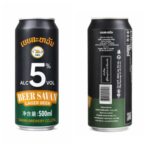 Bia Lào Savan Lager 5,0% - Lon 500ml - Thùng 24