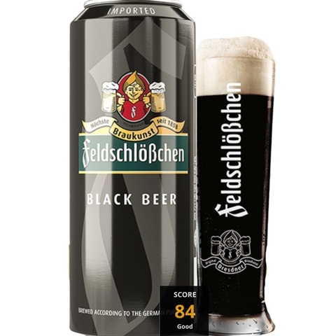 Bia Đức FeldschloBchen Black 5,0% - Lon 500ml - Thùng 24