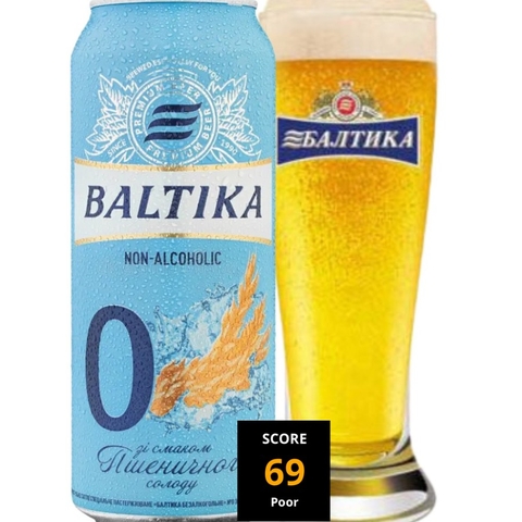 Bia Nga Baltika Non Alcohol Wheat  0,0% - Lon 450ml - Thùng 24