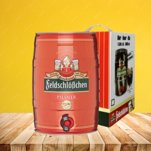 Hộp quà Bia Đức FeldschloBchen Pilsner 4,9% - Bom 5 Lít