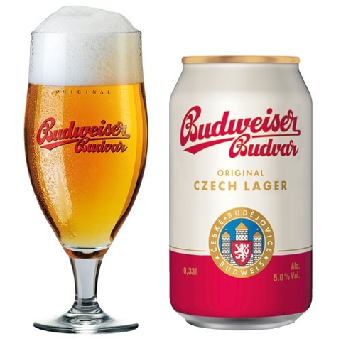 Bia Tiệp Budvar Lager Vàng 5,0% - Lon 330ml - Thùng 24