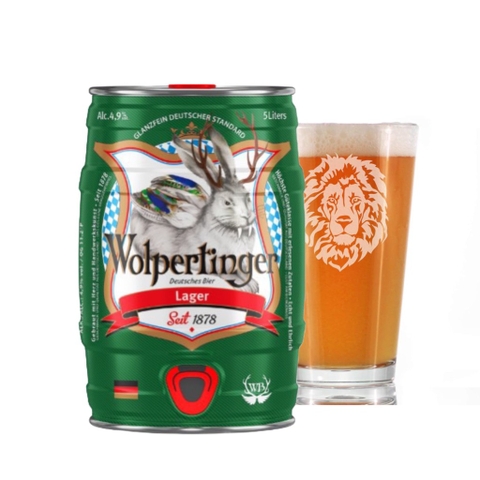Bia Đức Wolpertinger Lager 4,9% - Bom 5 Lit - Thùng 2