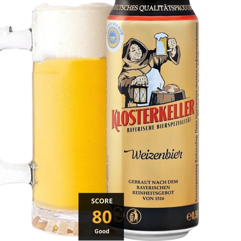 Bia Đức KlosterKeller Weizen 5,4% - Lon 500ml - Thùng 24