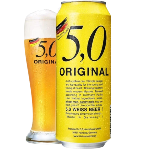 Bia Đức 5,0 Original Weissbier 5,0% - Lon 500ml - Thùng 24