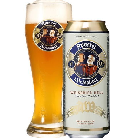 Bia Đức Apostel Weissbier Hell 5,3% - Lon 500ml - Thùng 24