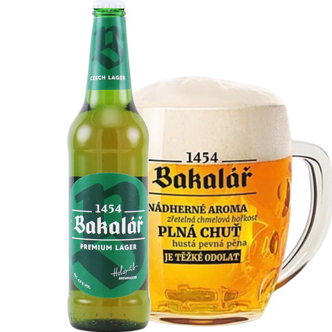 Bia Tiệp Bakalar Premium Lager 4,9% - Chai 500ml - Thùng 20