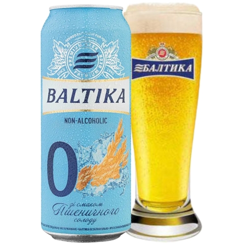 Bia Nga Baltika Non Alcohol Wheat  0,0% - Lon 450ml - Thùng 24