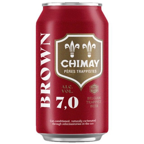 Bia Bỉ Chimay Brown Ale (Đỏ) 7,0% - Lon 330ml - Thùng 24