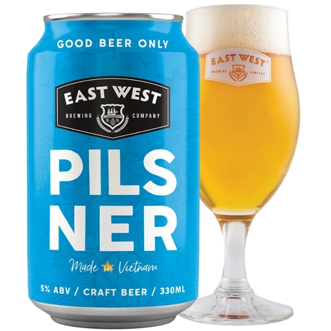 Bia Craft VN East West Pacific Pilsner 5,0% - Lon 330ml - Thùng 24