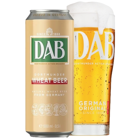 Bia Đức DAB Wheat Beer 4,8% - Lon 500ml - Thùng 24