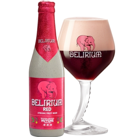 Bia trái cây Bỉ Delirium Red 8,0% - Chai 330ml - Thùng 24