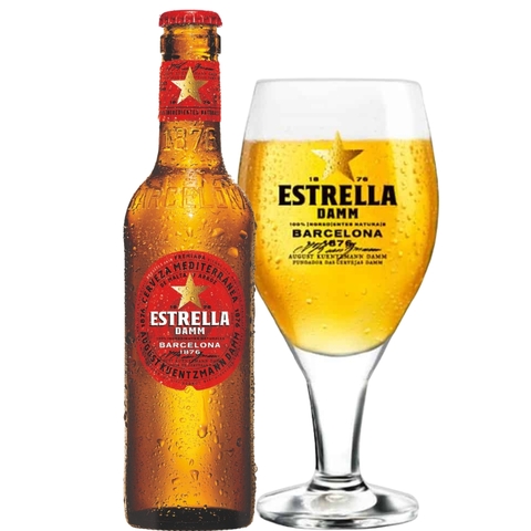 Bia Tây Ban Nha Estrella Damm Barca 4,6% - Chai 330ml - Thùng 24
