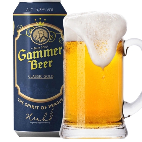 Bia Tiệp Gammer Classic Gold 5,7% -  Lon 500ml - Thùng 24