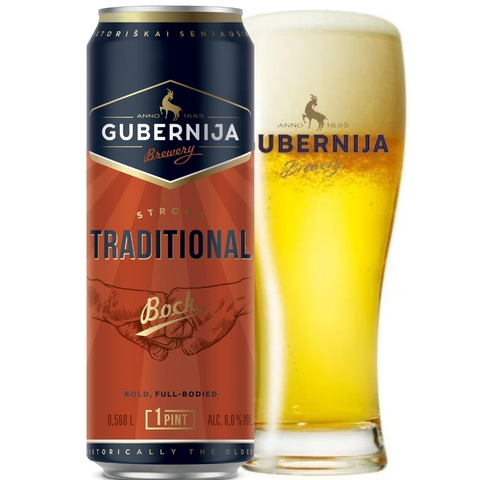 Bia Litva Gubernija Traditional Bock 6,0% - Lon 568ml - Thùng 24