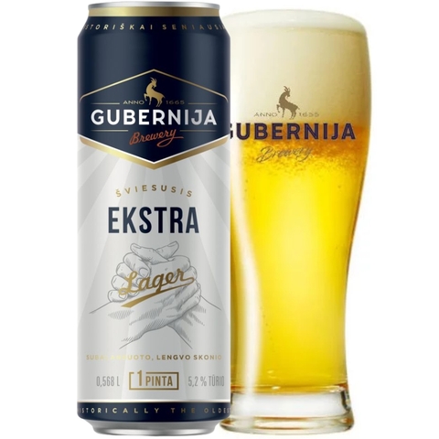 Bia Litva Gubernija Ekstra Lager 5,2% - Lon 568ml - Thùng 24