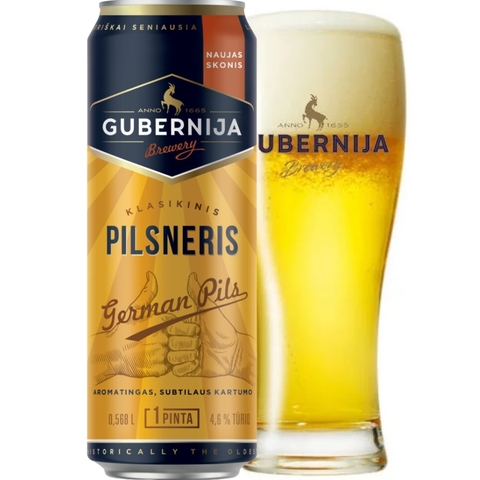 Bia Litva Gubernija Pilsner 4,6% – Lon 568ml – Thùng 24