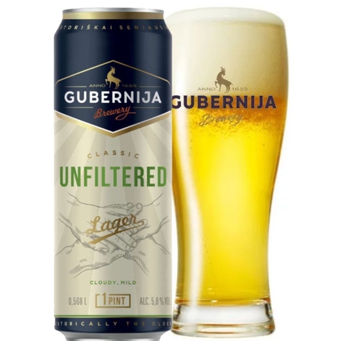 Bia Litva Gubernija Classic Unfiltered Lager 6,0% - Lon 568ml - Thùng 24