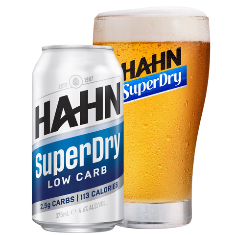 Bia Úc Hahn Super Dry 4,6% - Lon 375ml - Thùng 24