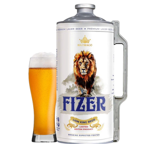 Bia VN Hathaco Fizer Lion King 5,2% - Bình 2000ml - Thùng 4