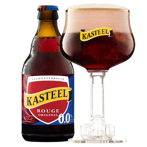 Bia không cồn Bỉ Kasteel Rouge 0,0% - Chai 330ml - Thùng 24