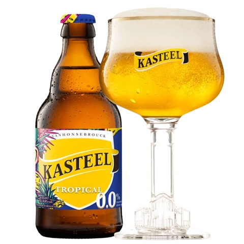 Bia trái cây không cồn Bỉ Kasteel Tropical 0,0% - Chai 330ml - Thùng 24