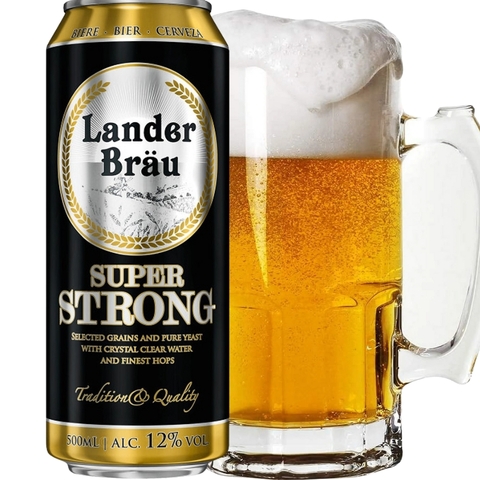 Bia Hà Lan Lander Brau 12% - Lon 500ml - Thùng 24