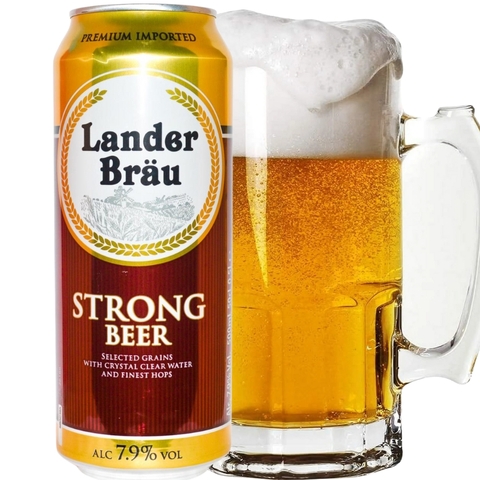 Bia Hà Lan Lander Brau Strong 7,9% - Lon 500ml - Thùng 24