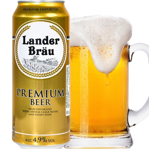 Bia Hà Lan Lander Brau Premium 4,9% - Lon 500ml - Thùng 24