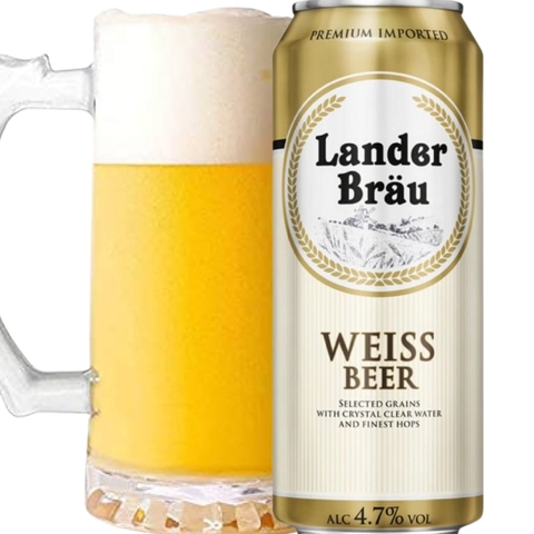 Bia  Lander Brau Weiss 5,3% - Lon 500ml - Thùng 24