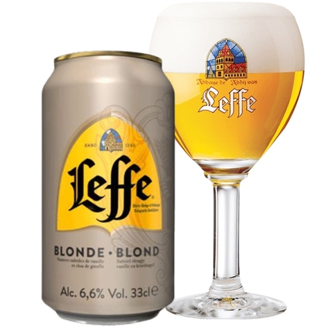 Bia Bỉ Leffe Blond 6,6% - Lon 330ml - Thùng 24