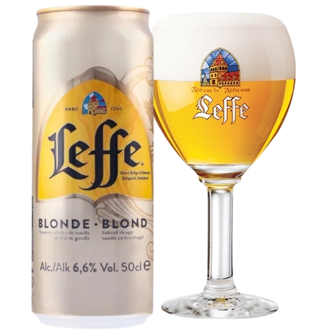 Bia Bỉ Leffe Blond 6,6% - Lon 500ml - Thùng 24