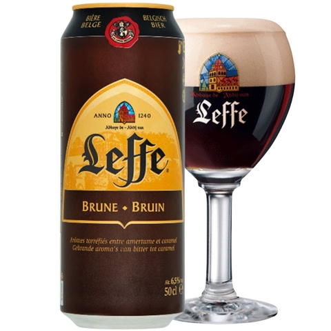 Bia Bỉ Leffe Brune 6,5% - Lon 500ml - Thùng 24