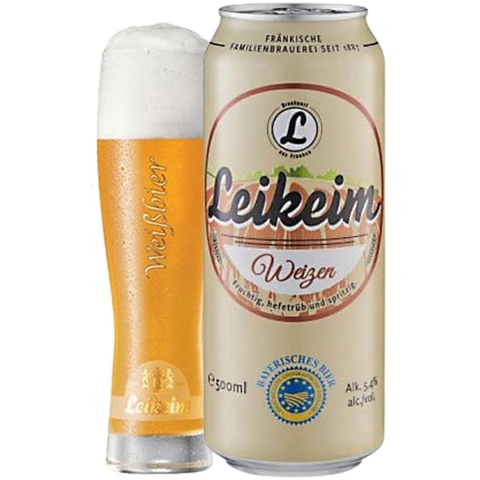 Bia Đức Leikeim Weizen 5,4% - Lon 500ml - Thùng 24