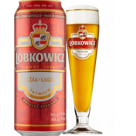Bia Tiệp Lobkowicz Lager - Lon 500ml - Thùng 24